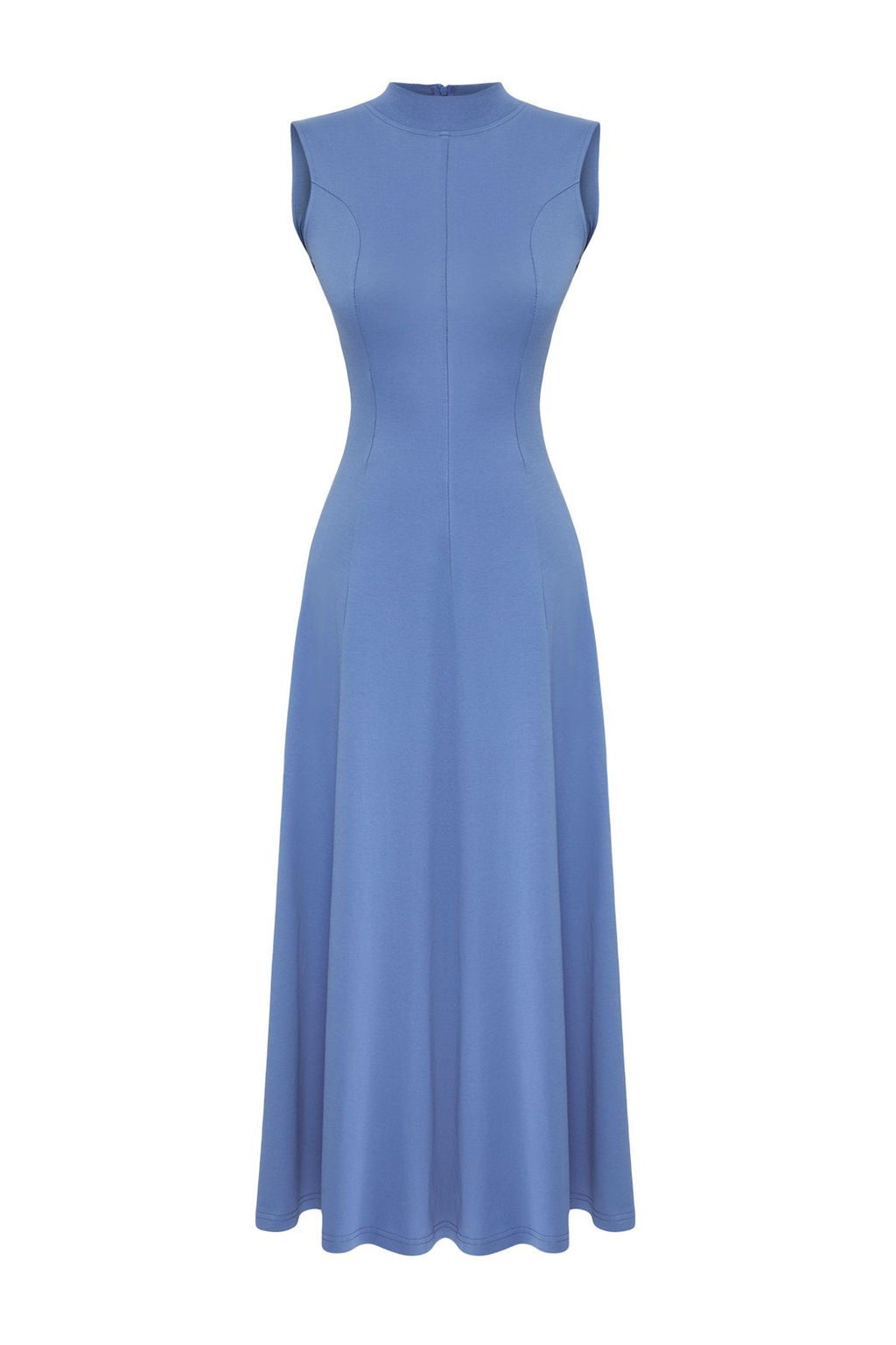 Indigo Dik Yaka A Line/Can Kesim Pamuklu Maxi Orme Elbise TWOSS25EL00462 - Trendyolmilla фото 6