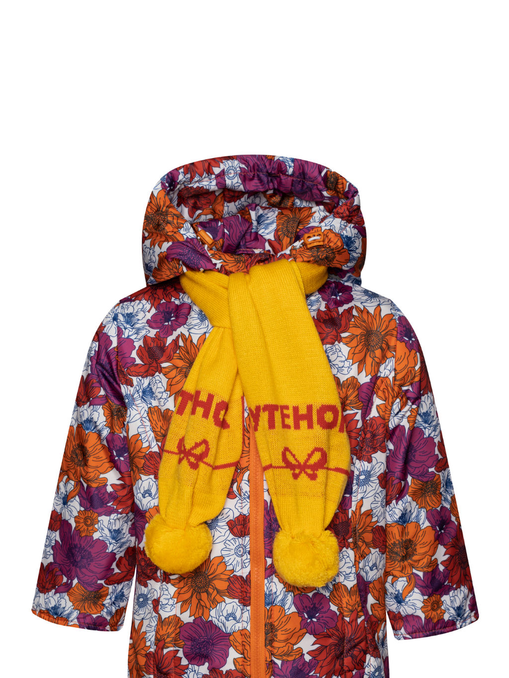 Шарф вязаный  "Утенок " желтый