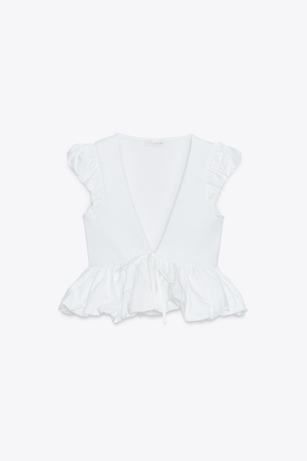 CONTRAST BOW T-SHIRT - Zara фото 6