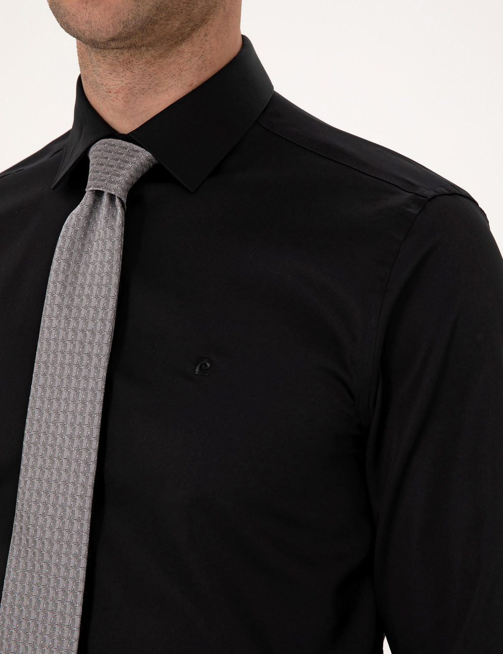 Siyah Slim Fit Uzun Kollu Basic G_mlek