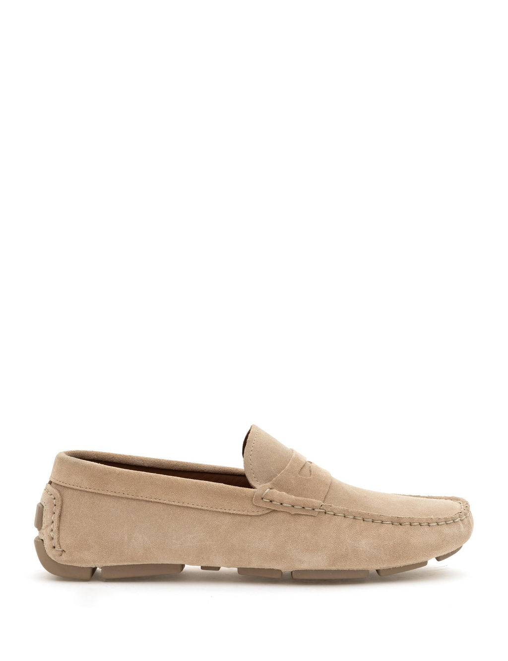 Bej %100 Deri Loafer Ayakkab_