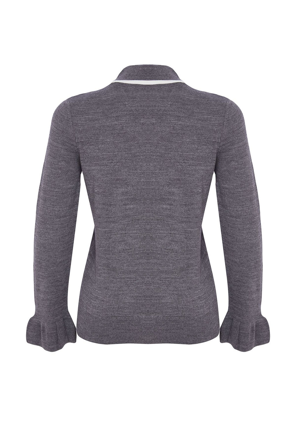 Antrasit Renk Bloklu Kurdele/Fiyonk Detayl? Triko Kazak TWOAW23KZ0039