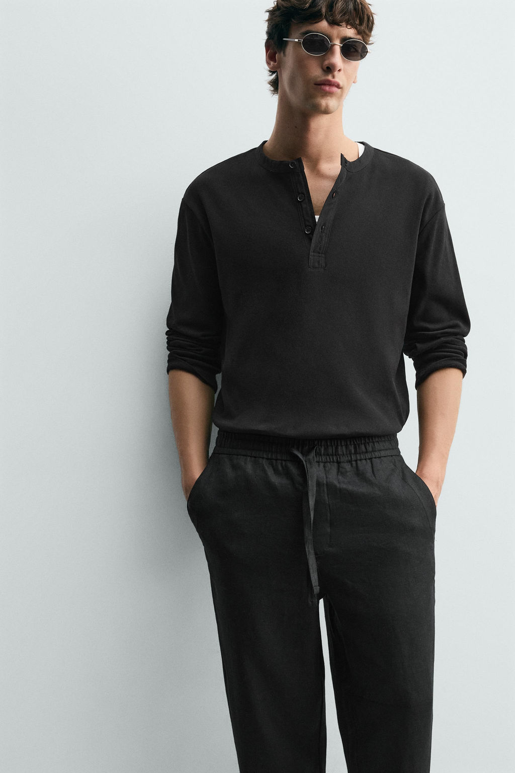 PANTAL?N RELAXED FIT 100% LINO / Negro - Zara фото 5