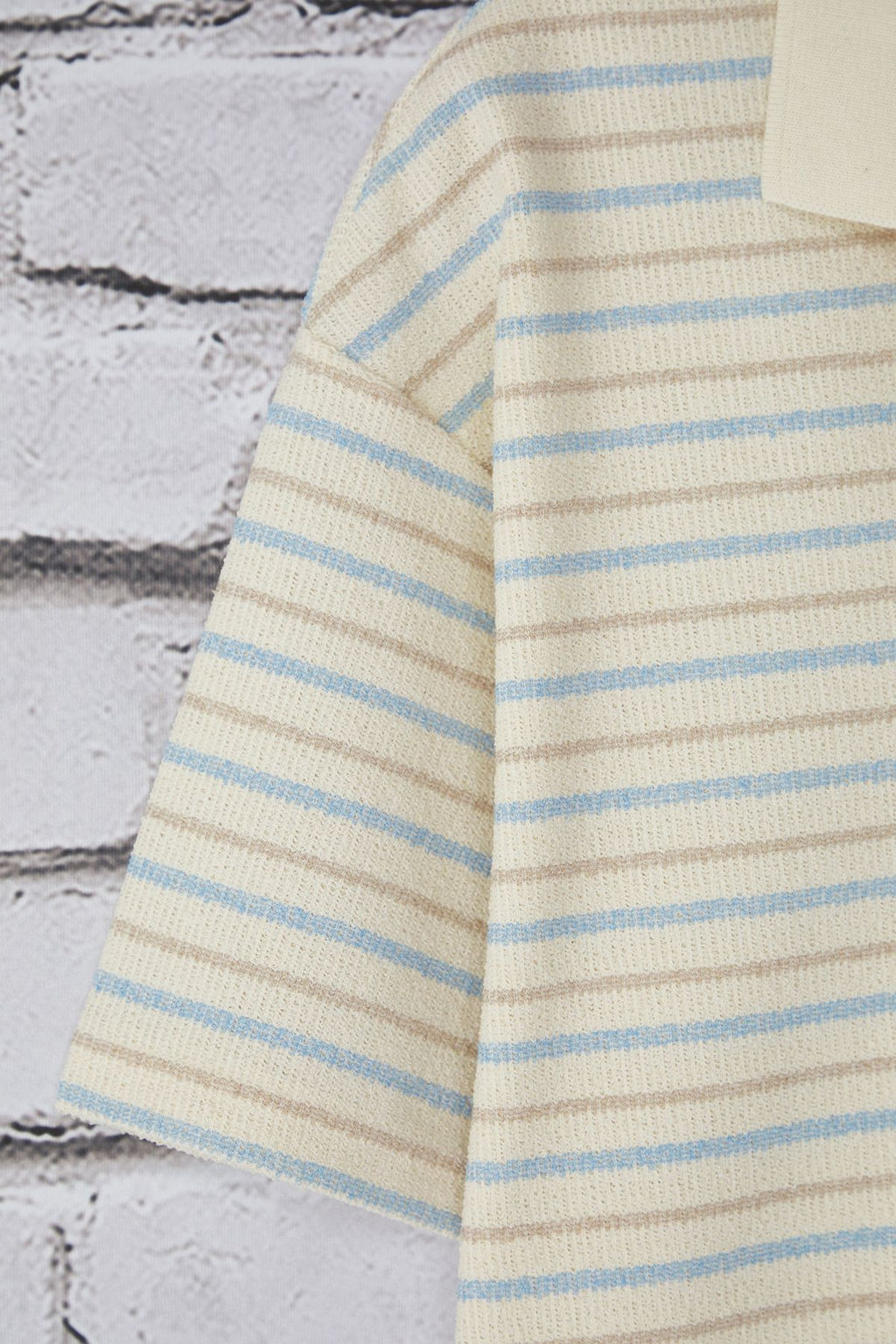 TRENDYOL MAN Unisex Mavi Oversize/Genis Kesim Cizgili Polo Yaka T-shirt TMNSS25PO00012 - Trendyolmilla фото 11