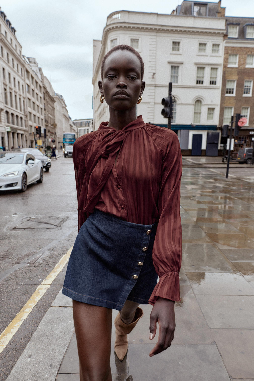 BUTTON-DETAIL WRAP SKORT - Zara фото 3