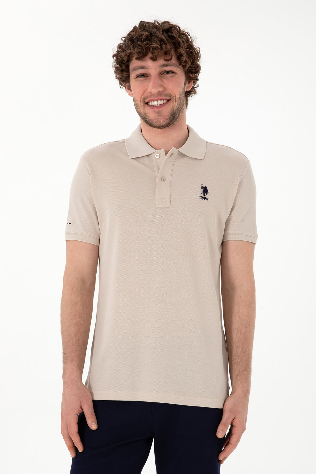 Erkek Slim Fit Polo Yaka A__k Mavi Basic Ti__rt Sepette S_rpriz _ndirim