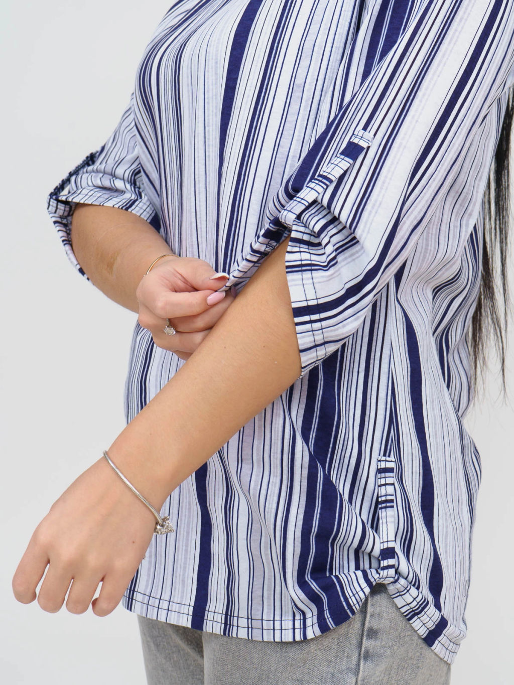 Туника женская, цвет синий белый