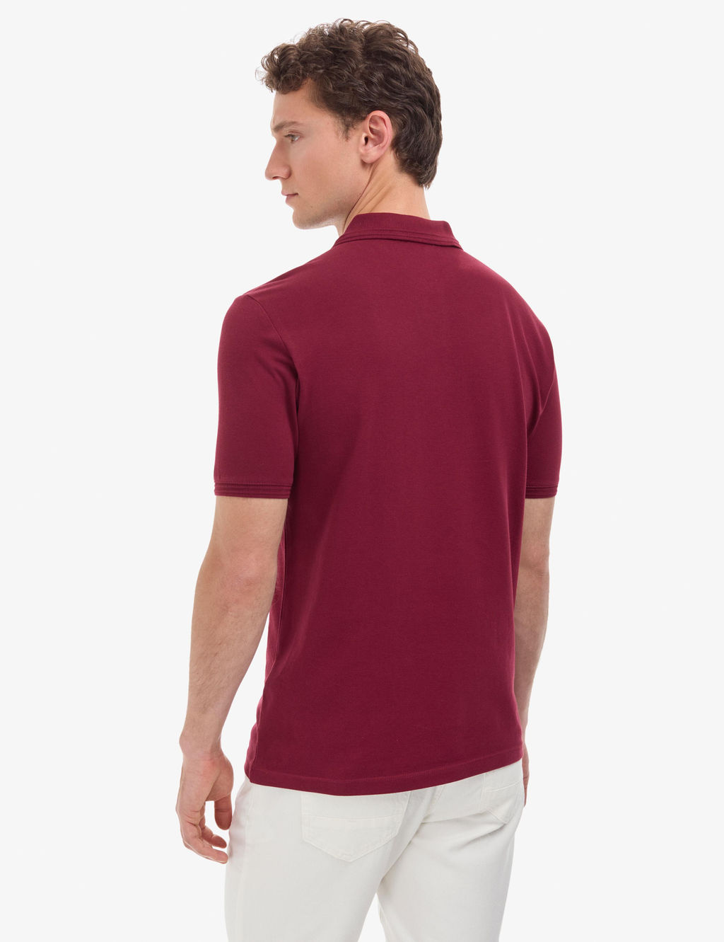 Bordo Regular Fit %100 Pamuk K_vr_lmaz Polo Yaka Basic Ti__rt