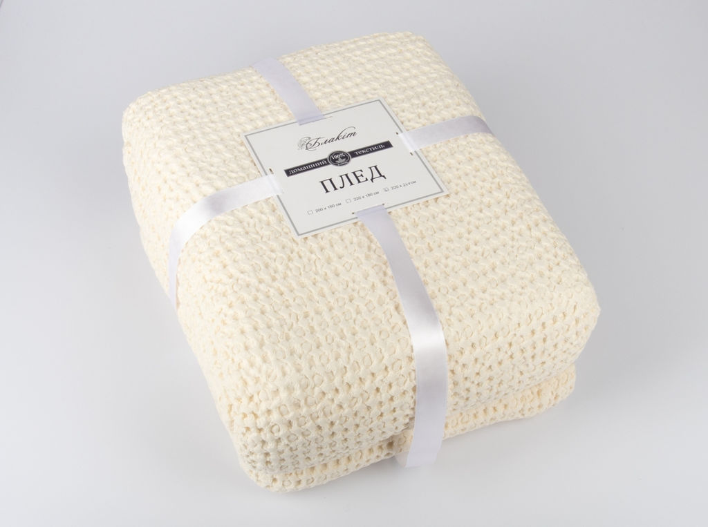 Плед 4647 220*240 цв. молочный рис 11-0606