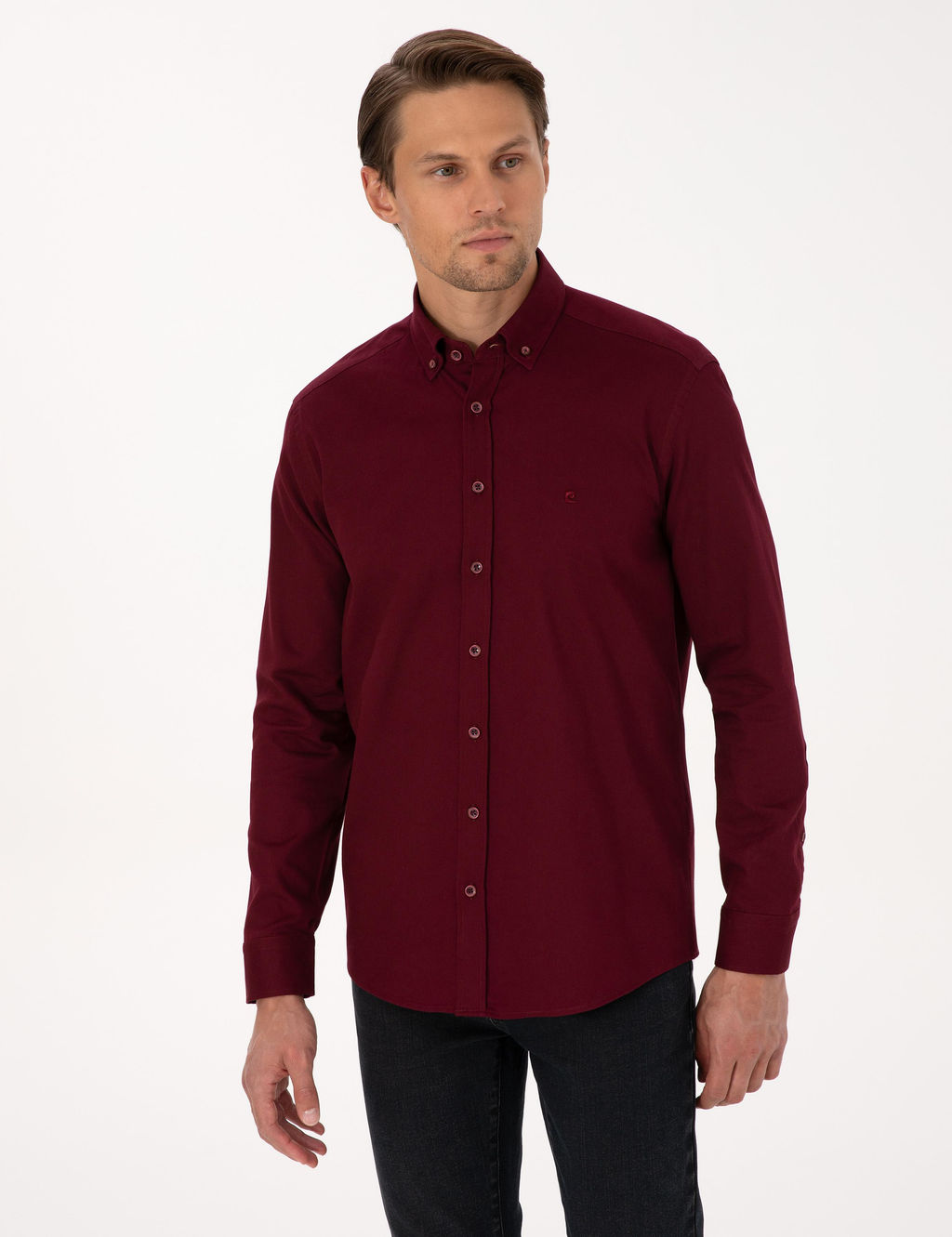 Bordo Regular Fit Uzun Kollu G_mlek
