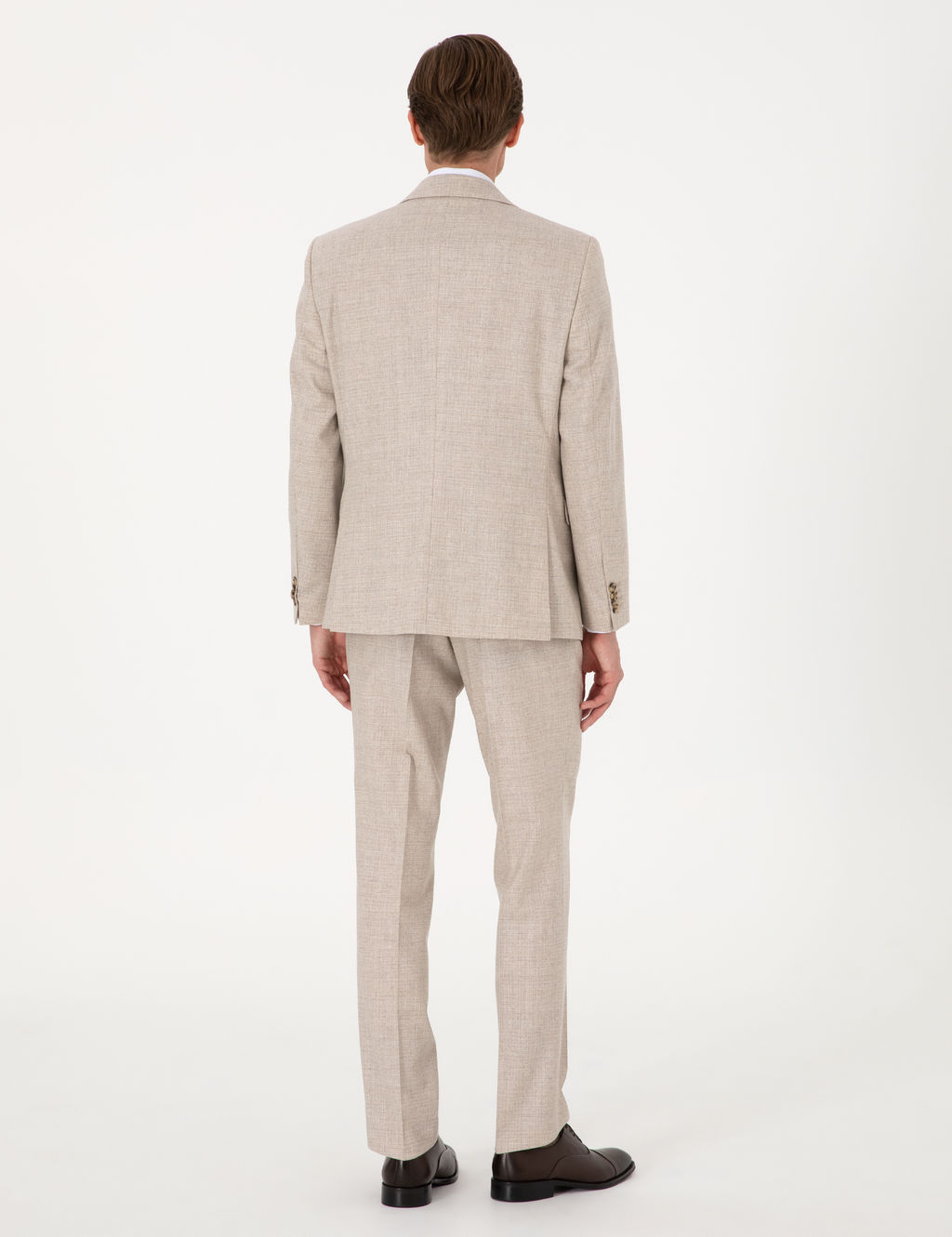 Bej Slim Fit %100 Y_n Tak_m Elbise