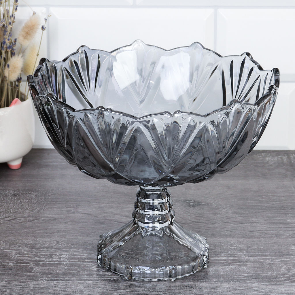 Ваза для сервировки 21x17 см на ножке / XH220 /уп 12/ шампань/дымчатая - Галеонтрейд фото 5