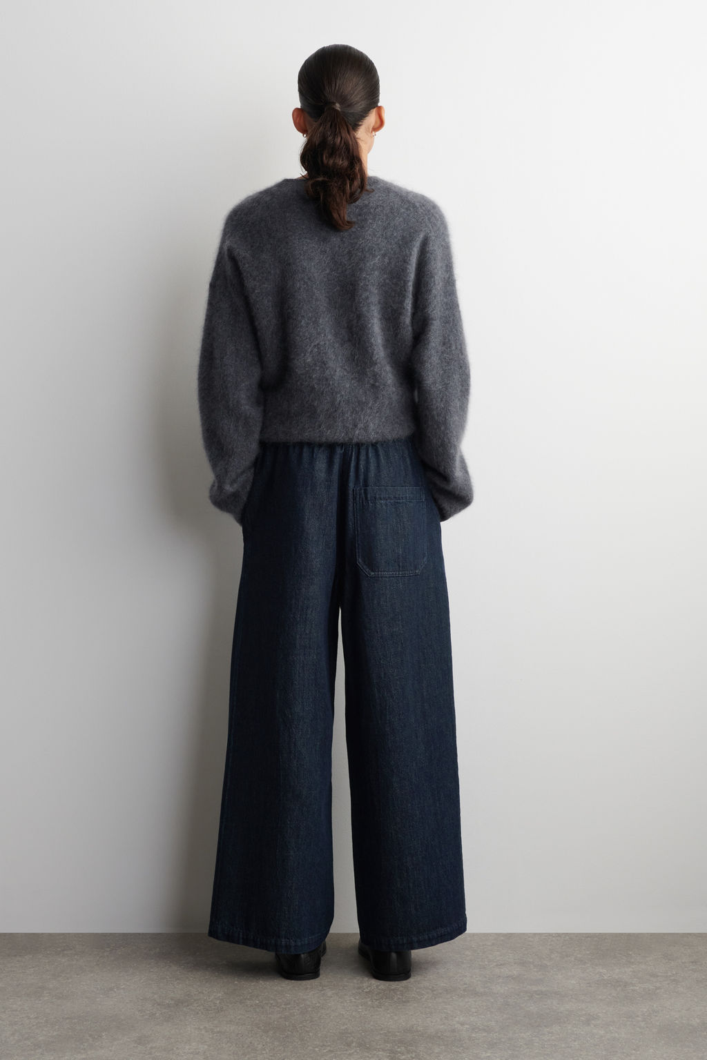 PANTAL?N DENIM WIDE LEG CROP - H&m фото 5