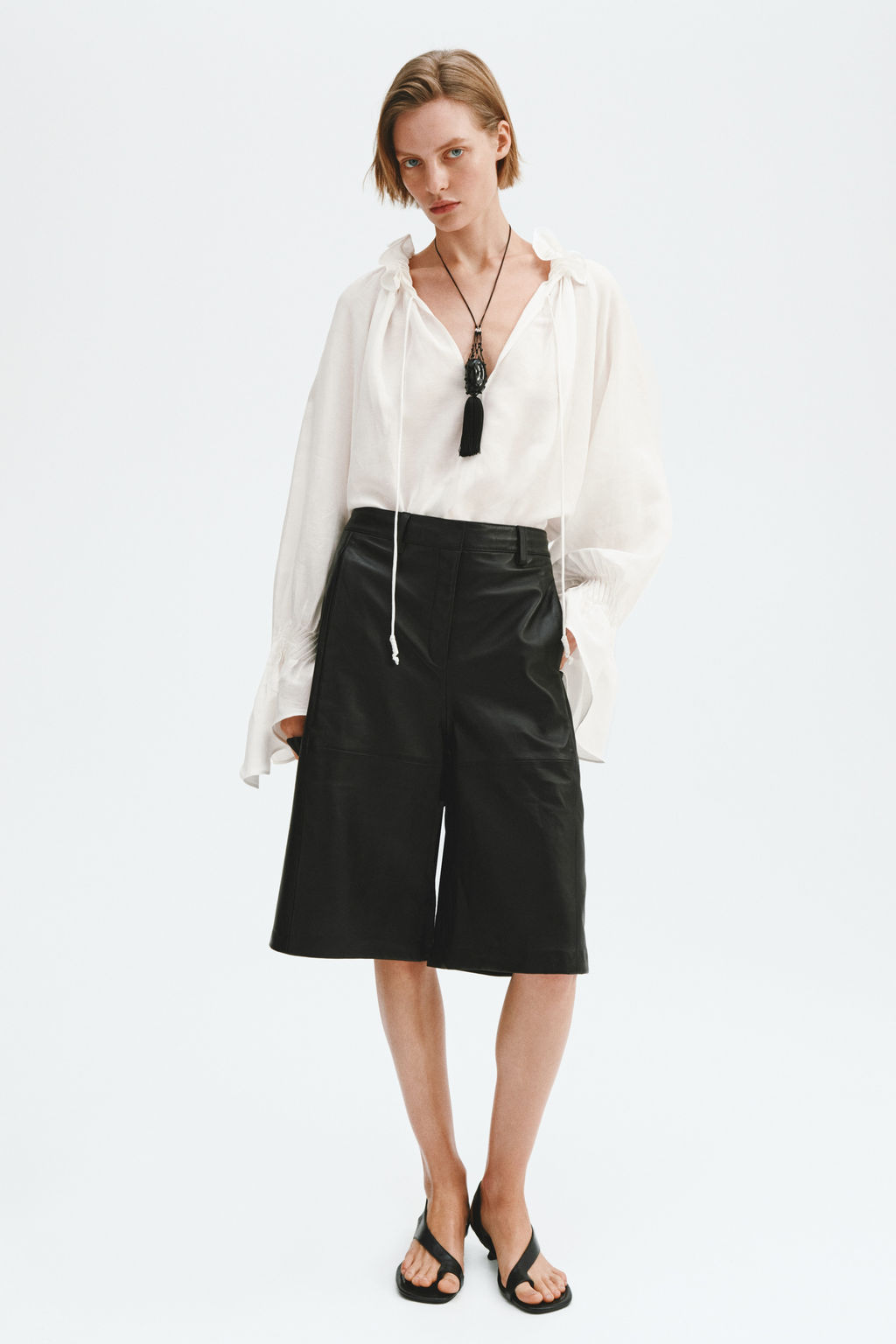 Camisa oversize en mezcla de lino - H&m фото 2