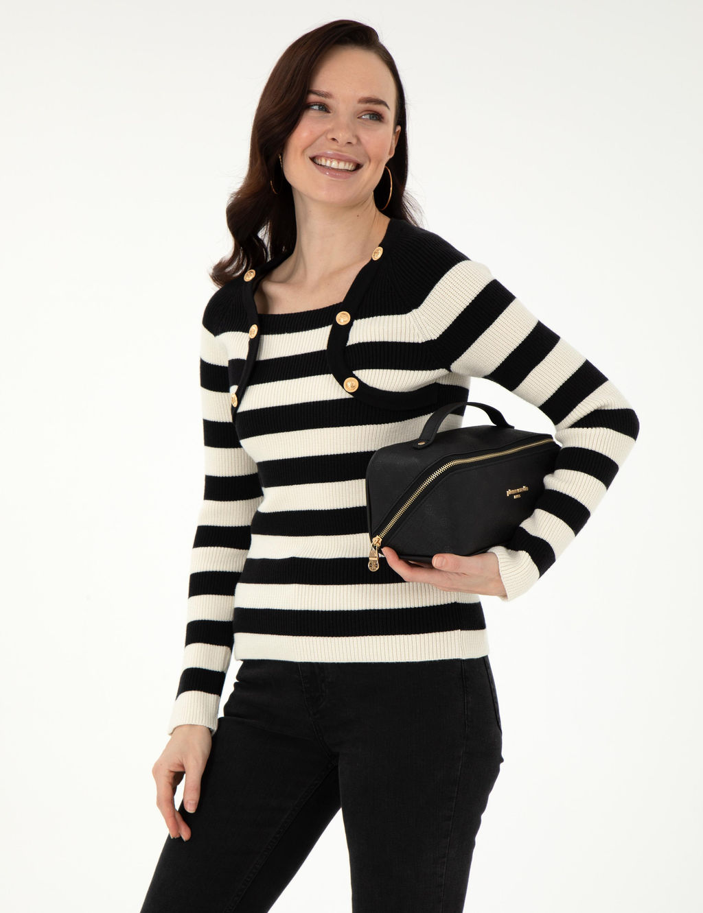 Siyah Slim Fit Kazak - Pierre cardin фото 3