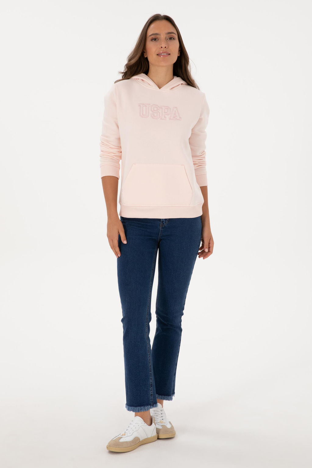 Kad_n A__k Pembe _ardonlu Kap__onlu Basic Sweatshirt - U.s. polo assn фото 4