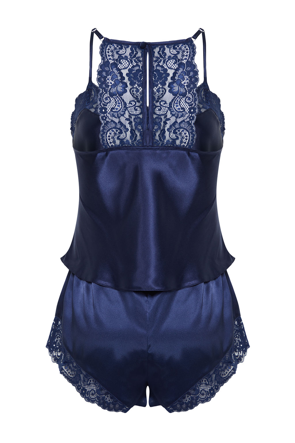 Trendyolmilla Siyah Dantelli Ip Ask?l? Saten Sortlu Dokuma Pijama Tak?m? THMSS22PT0269  фото 49