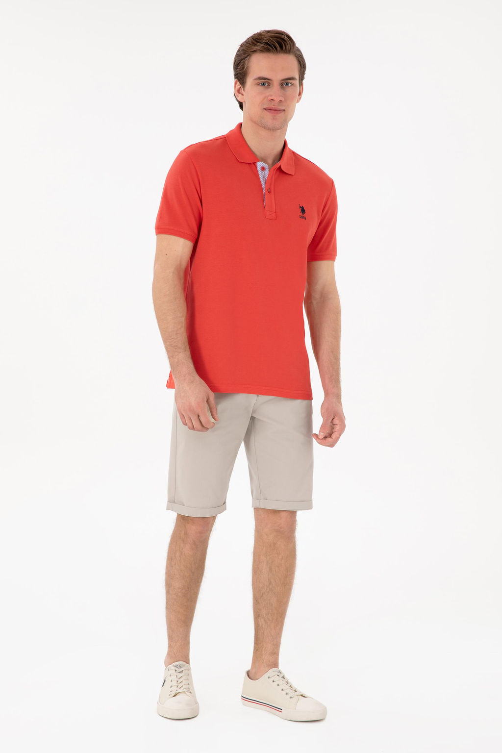 Erkek Regular Fit Polo Yaka K_rm_z_ Basic Ti__rt Sepette S_rpriz _ndirim - U.s. polo assn фото 4