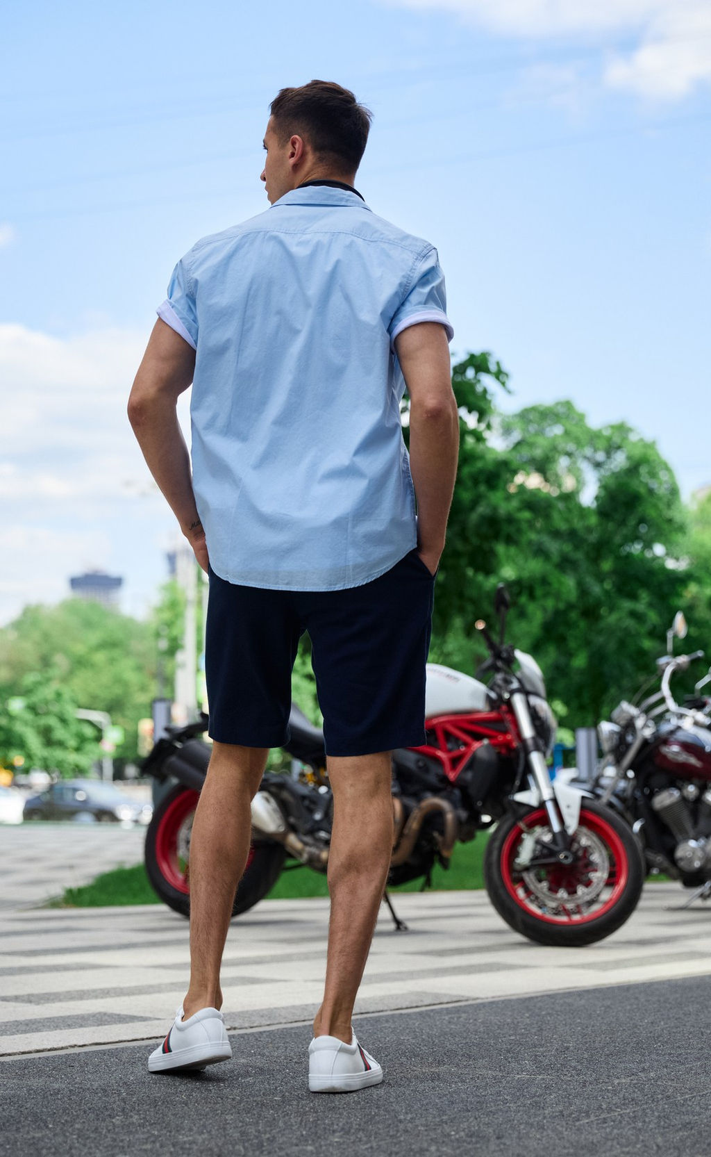 Шорты лен F511-0960-1Rus navy - Fine joyce фото 10