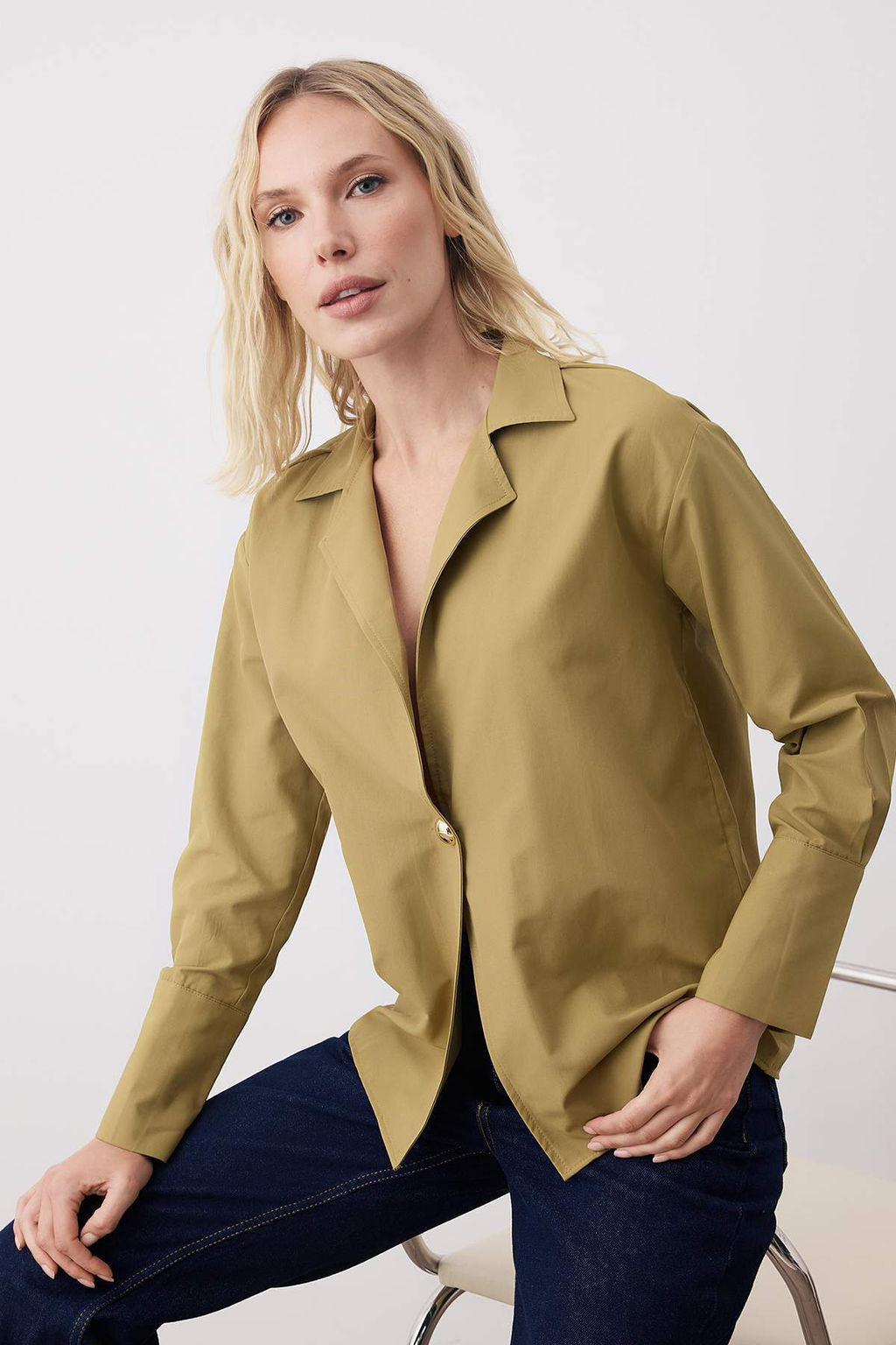 Haki Gold Toka Detayl? Gomlek TWOAW26GO00061 - Trendyolmilla фото 2