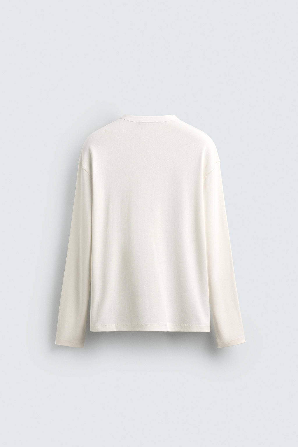 TEXTURED T-SHIRT WITH CONTRAST NECK - Zara фото 9