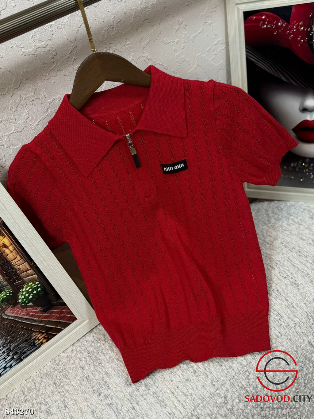 Футболка женская на полузамке