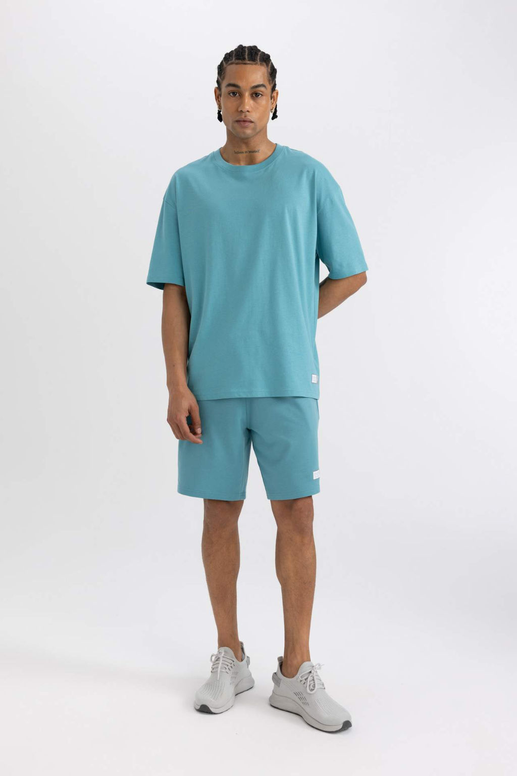 DeFactoFit Slim Fit Dar Kesim Cepli Bask?l? Sporcu Sort  фото 4