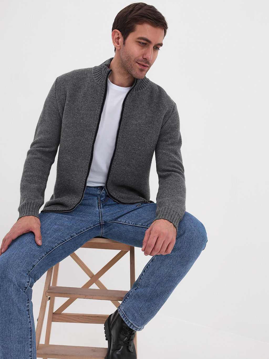 Жакет мужской GREG G139-соты D2 (серый)  фото 2