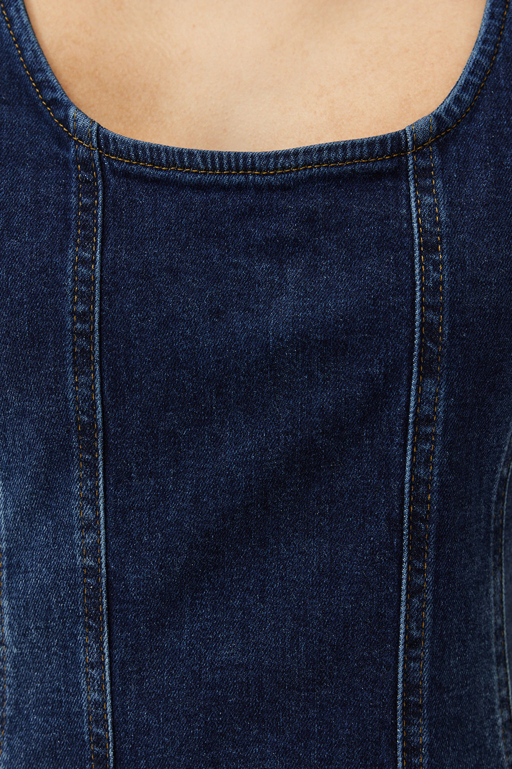 TRENDYOLMILLA Mavi Dikis Detayl? Fitted/Vucuda Oturan Mini Denim Elbise TWOSS24EL00284  фото 5