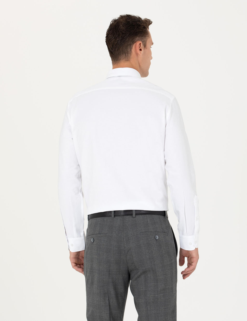 Beyaz Regular Fit Uzun Kollu Basic G_mlek