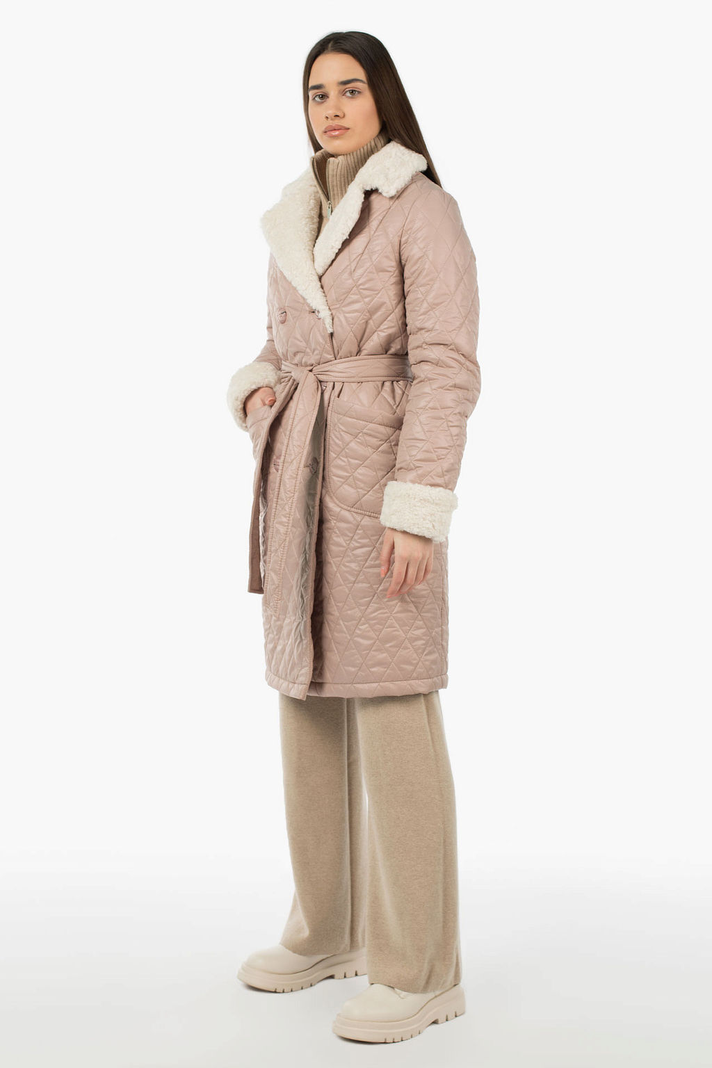 05-2063 Куртка женская зимняя (пояс) - El podio фото 10