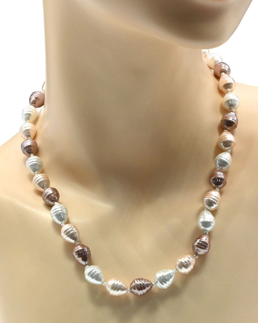 Бусы из майорки капля 10*13мм цв.мокко микс, 49см