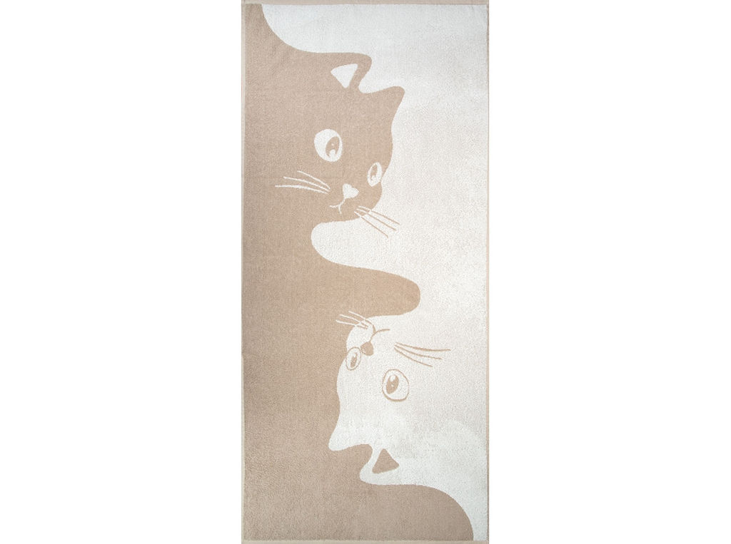 Полотенце махровое 6с102.511ж2 Инь-ян-коты(лен3) 67х150см