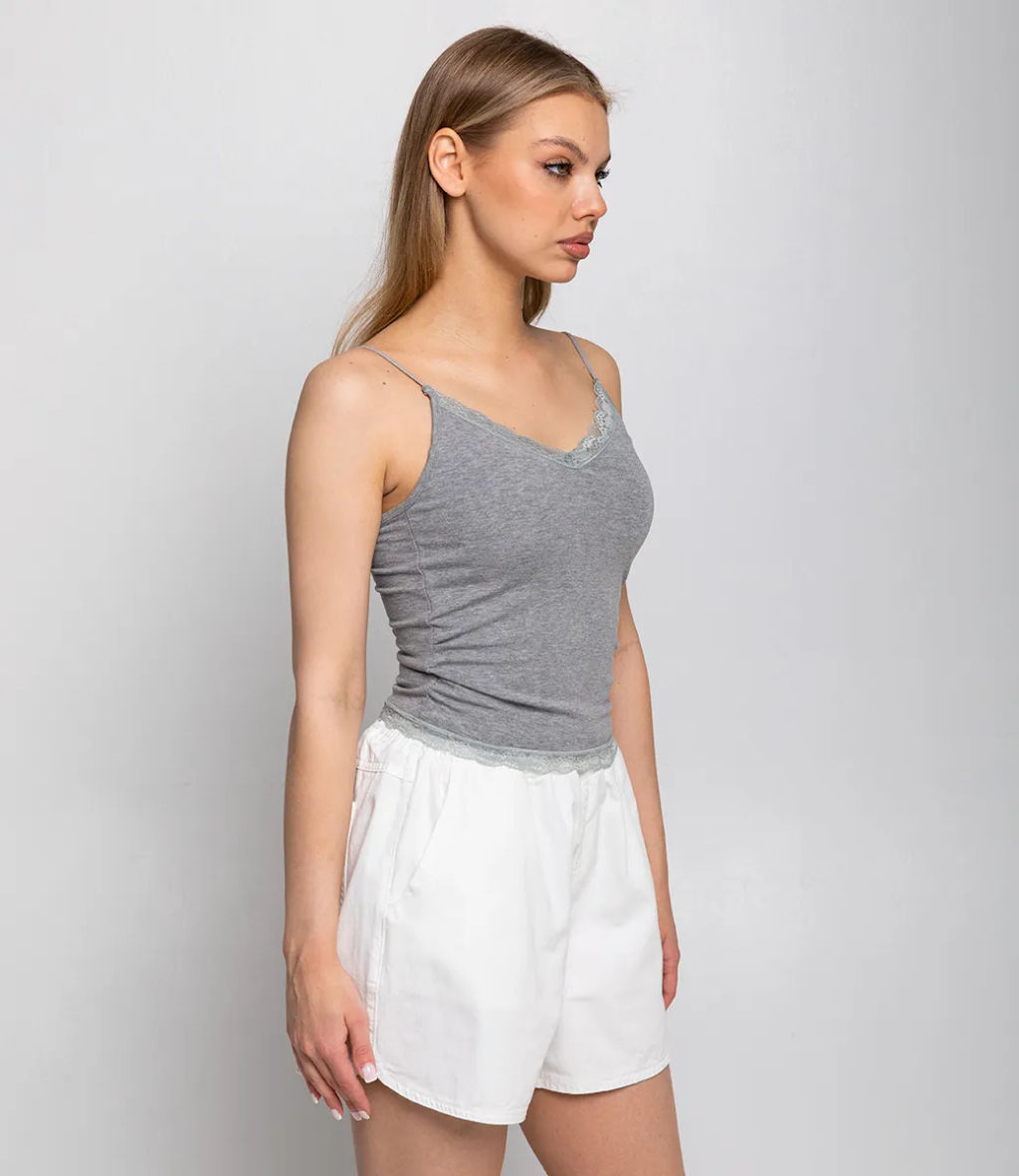 Топ #КТ286 (1), серый меланж - Dommod фото 2