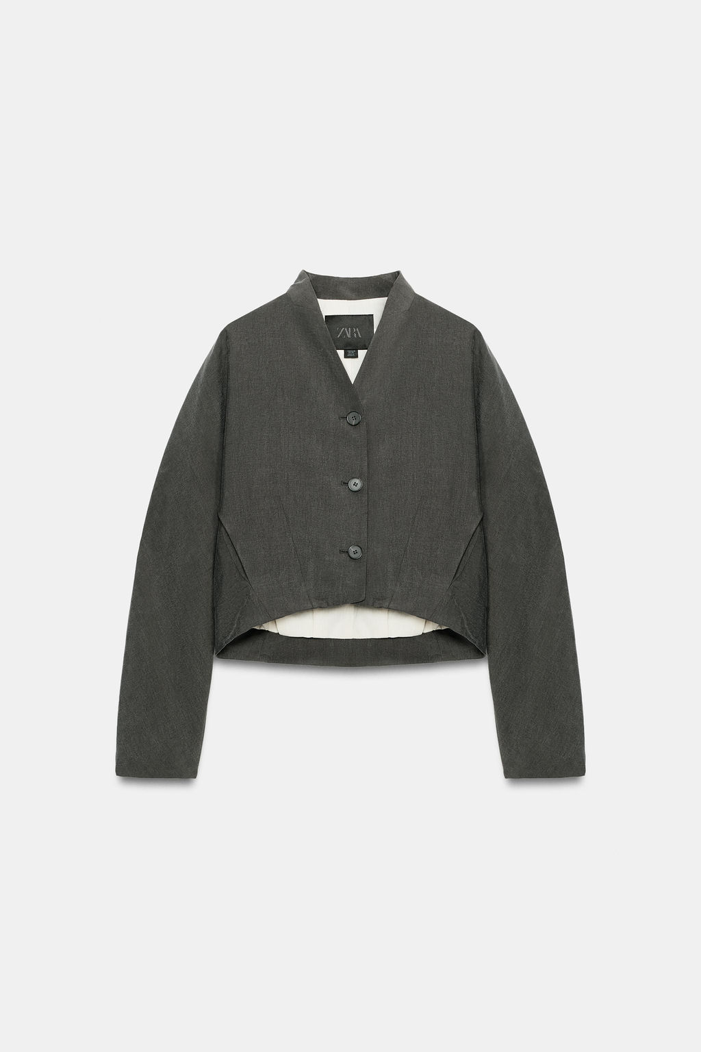 CHAQUETA CORTA ZW COLLECTION / Gris antracita - Zara фото 8