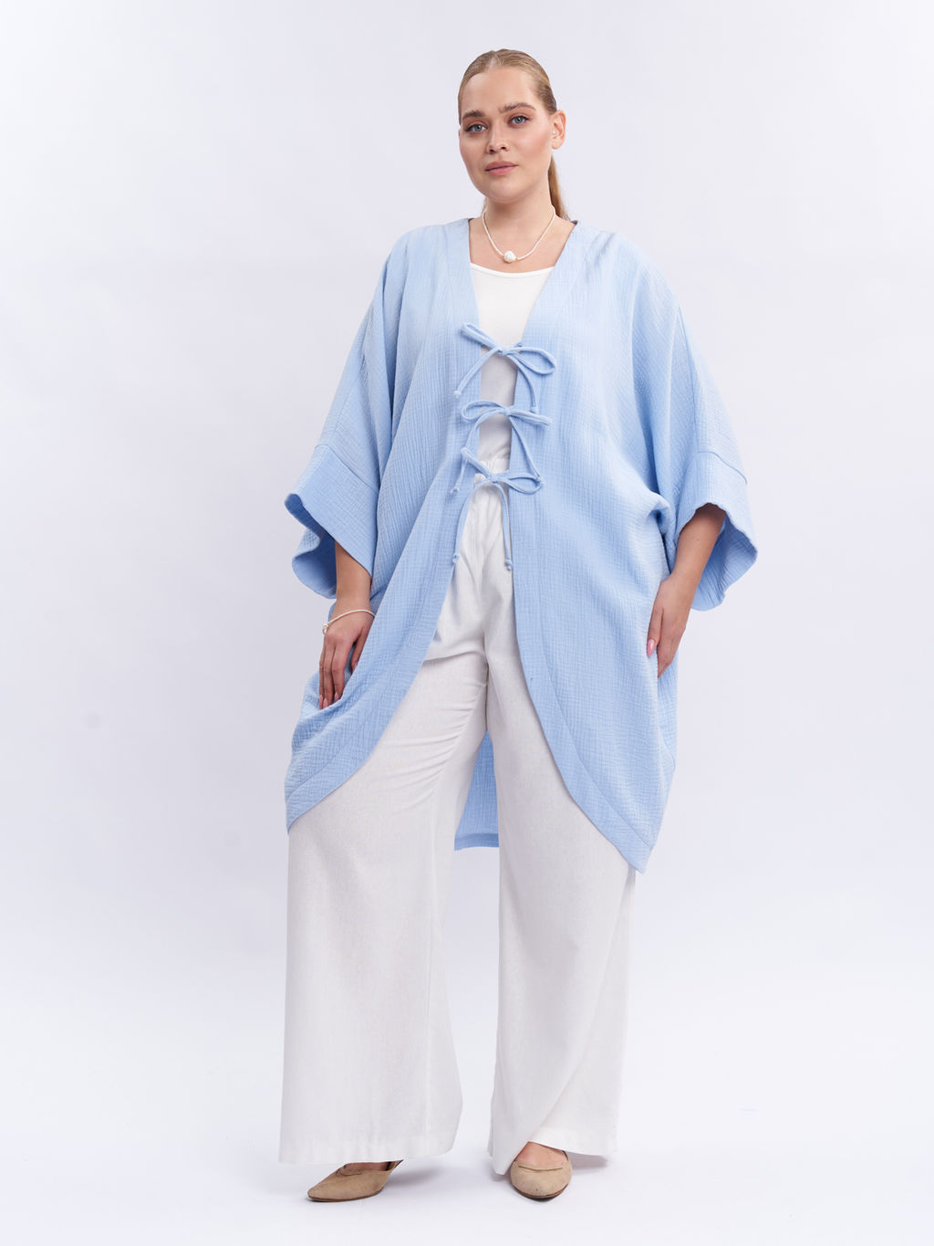 Кардиган из муслина KA01401BLU15