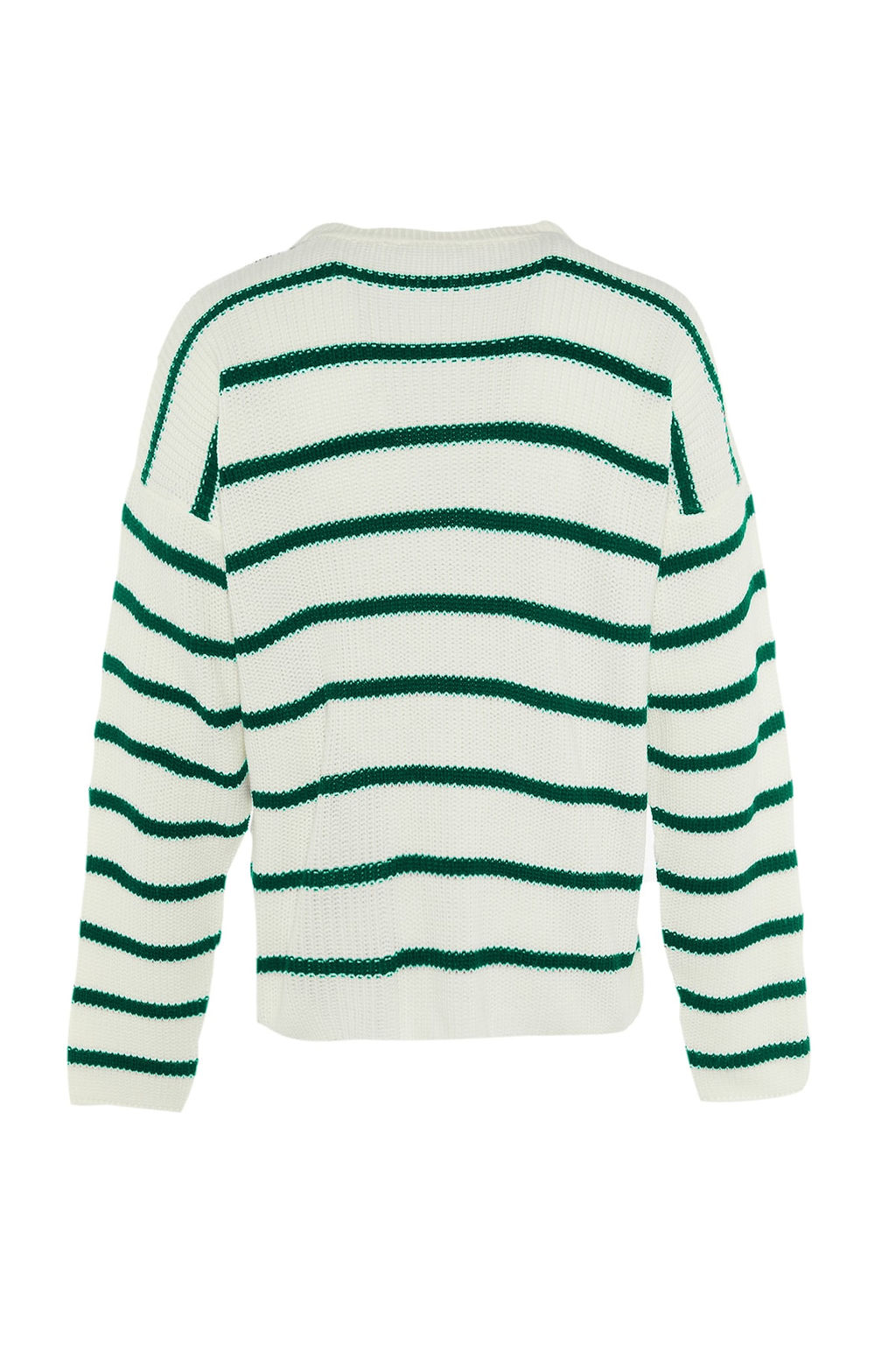TRENDYOL MAN Vizon Casual Oversize Bisiklet Yaka Cizgili Triko Kazak TMNAW23KZ00285 - Trendyolmilla фото 8