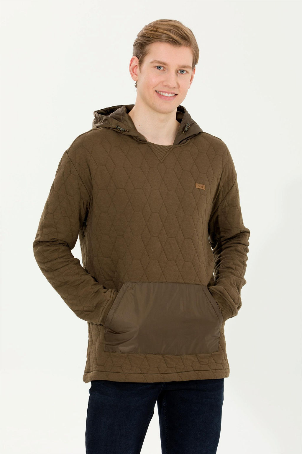 U. S. Polo Assn Мужская комфортная толстовка с капюшоном кокосового цвета - U.s. polo assn фото 8