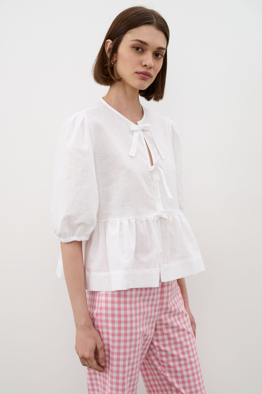 Брюки TR2535_Pink Checkers/Розовый, белый - YPSILON фото 3