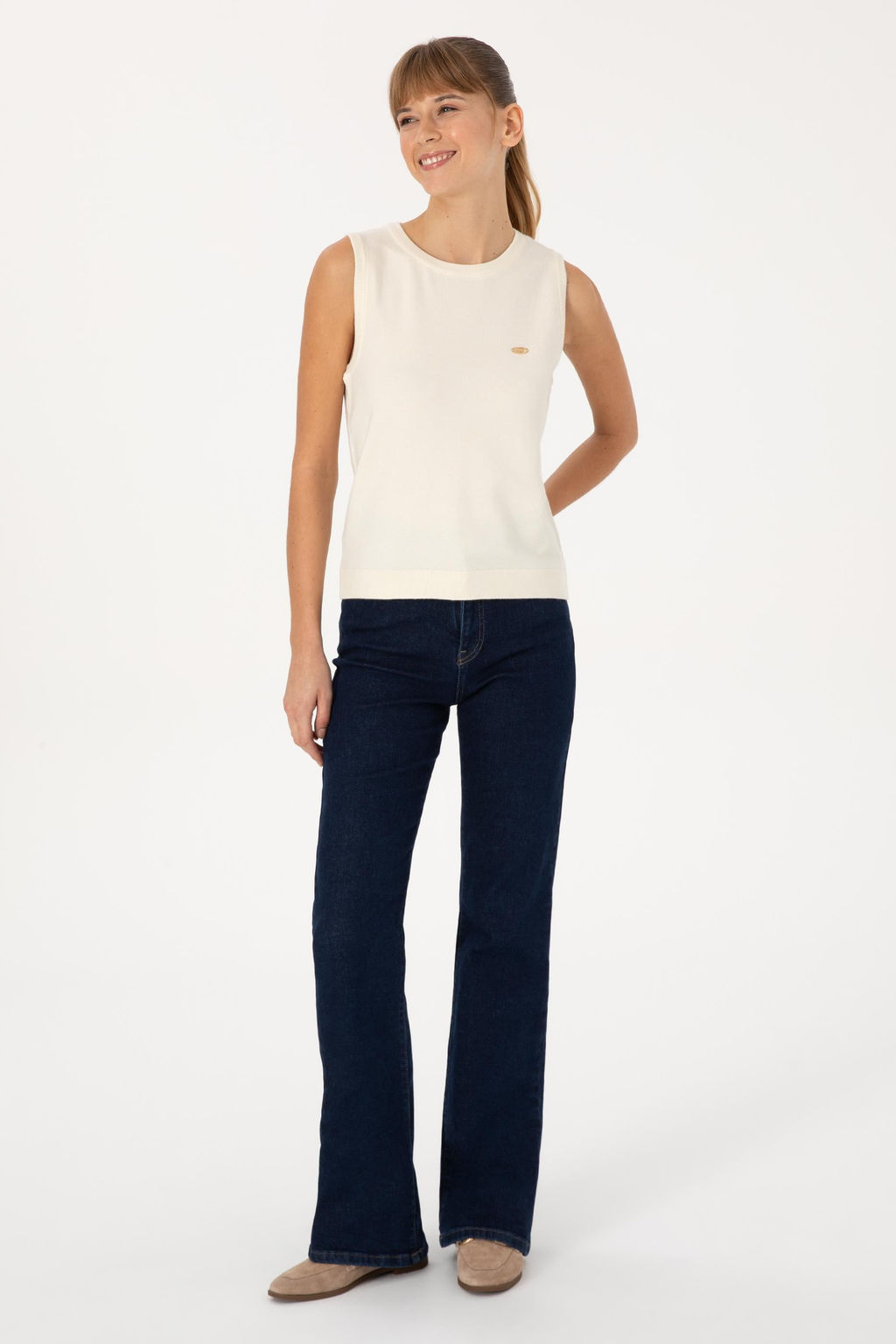 Kad_n Krem Bisiklet Yaka S_veter - U.s. polo assn фото 4