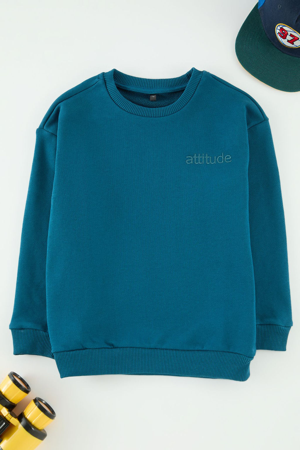 Petrol Erkek Cocuk Baba-Ogul Bask?l? Orme Mini Me Sweatshirt TKDAW25SW00101 - Trendyolmilla фото 2