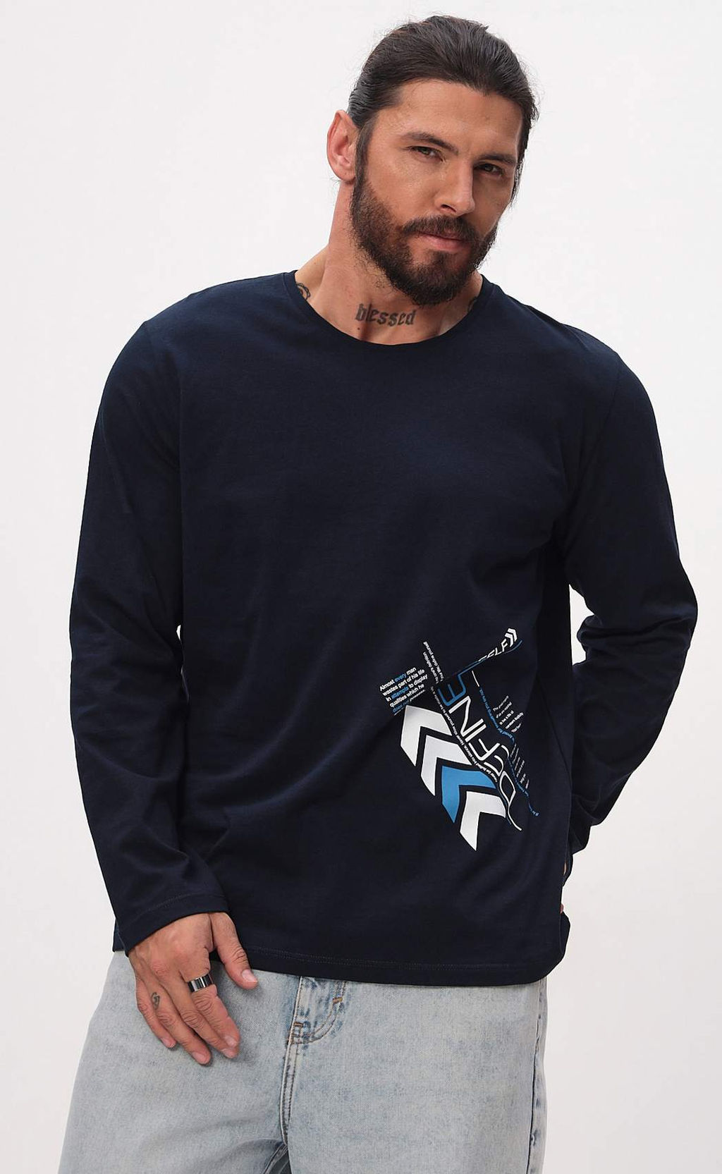 Лонгслив P521-1001-893 d.blue