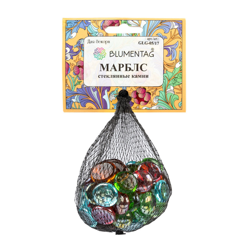 Blumentag GLG-05/17 МАРБЛС камни стеклянные 17 - 19 мм 6 х 340 г 10 г №03 ассорти