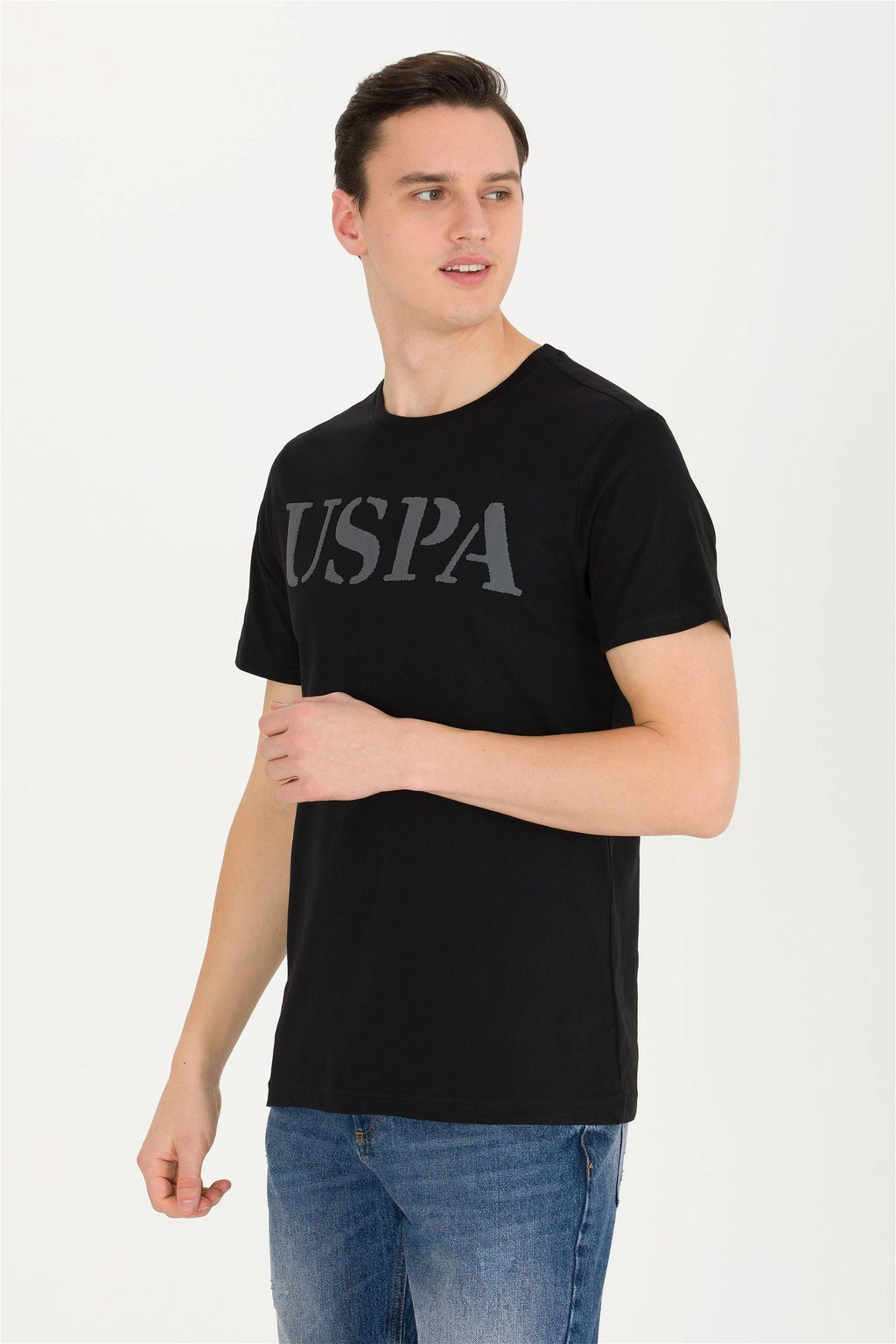 Мужская черная базовая футболка с круглым вырезом - U.s. polo assn фото 7