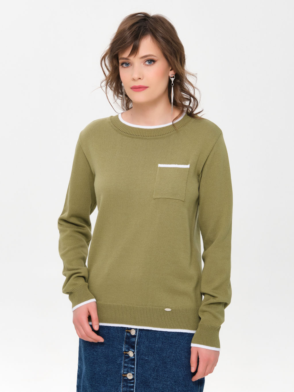 Джемпер вязаный с карманом - Stilla фото 15