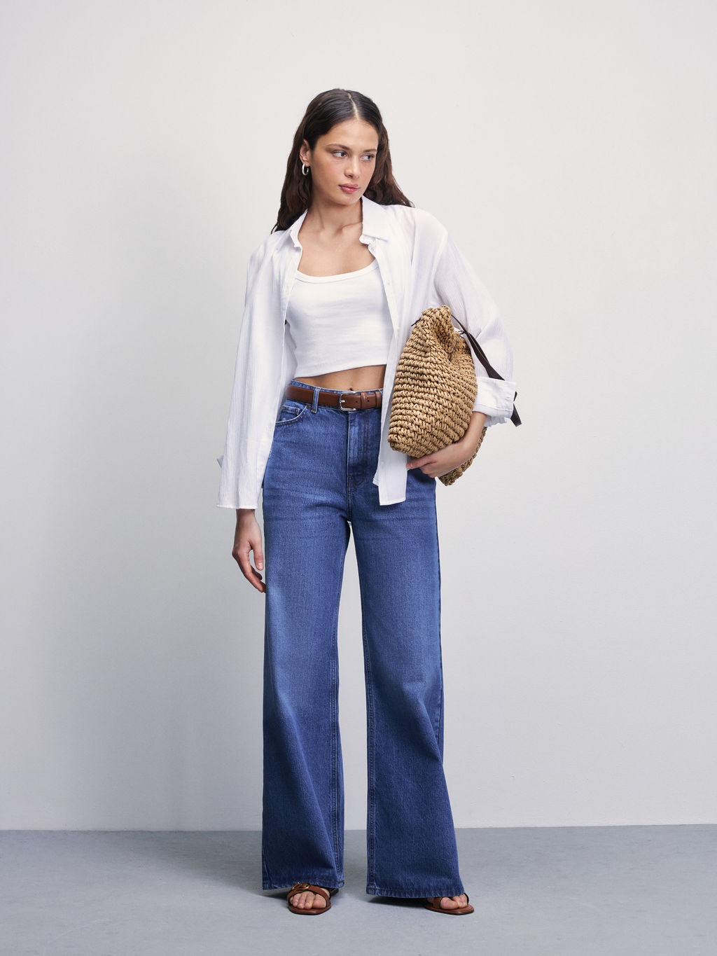 Укороченный топ в рубчик / Zarina  фото 2