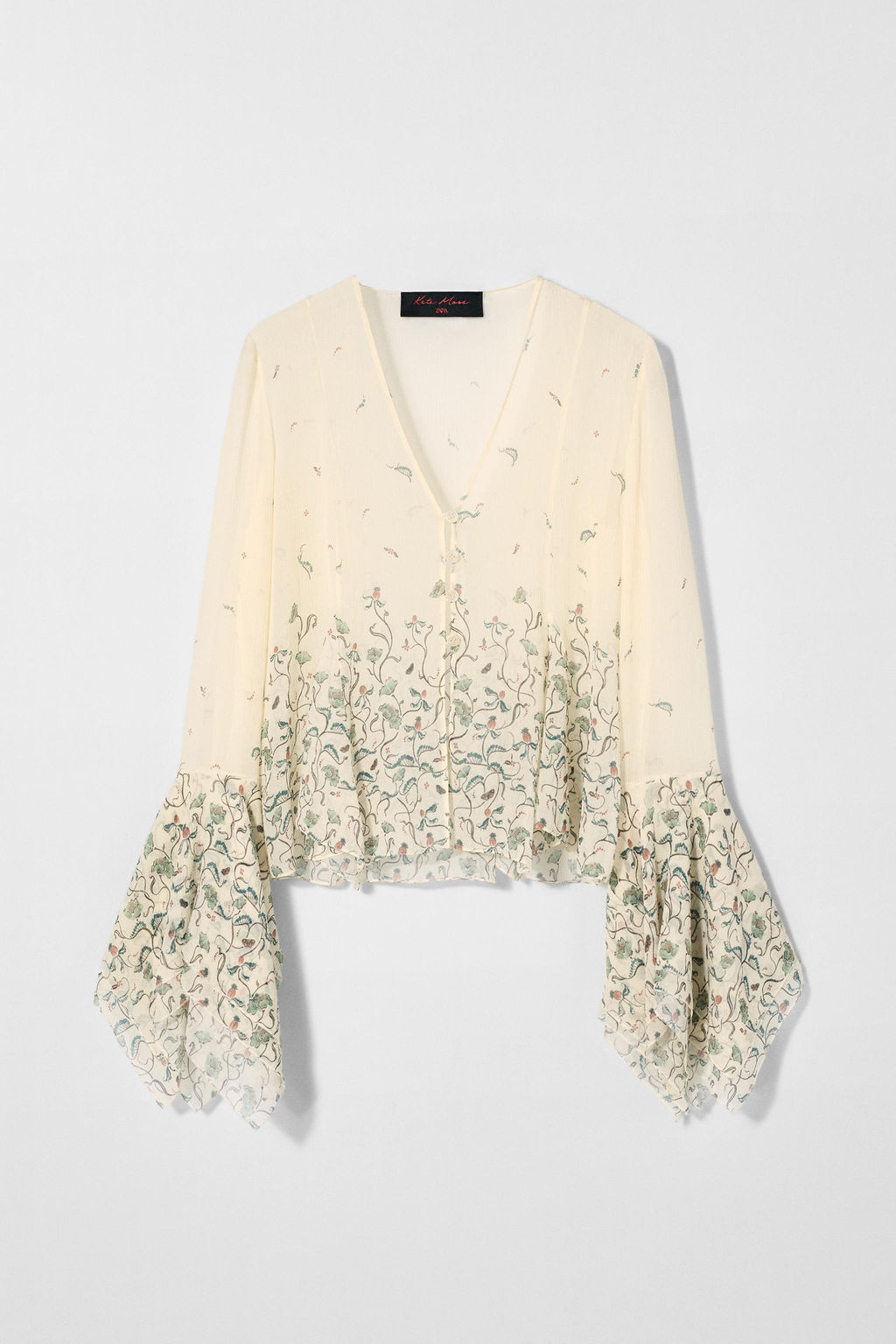 SILK PRINTED BLOUSE KATE MOSS X ZARA  фото 6