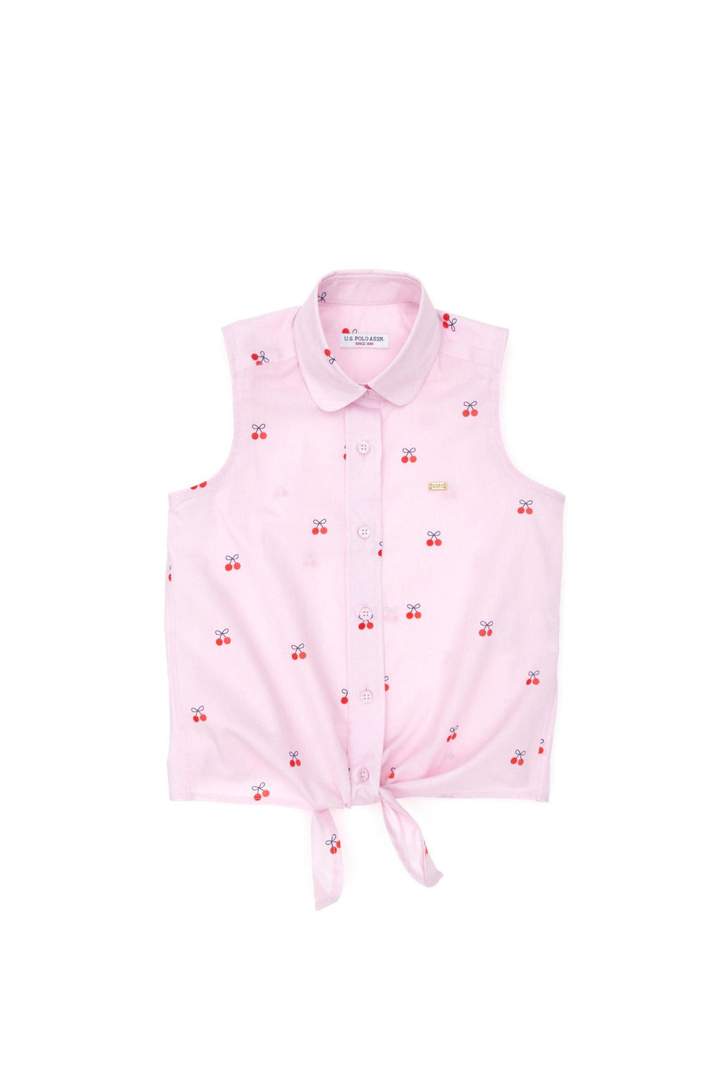 U. S. Polo Assn Пудровая рубашка с коротким рукавом для девочки - U.s. polo assn фото 2
