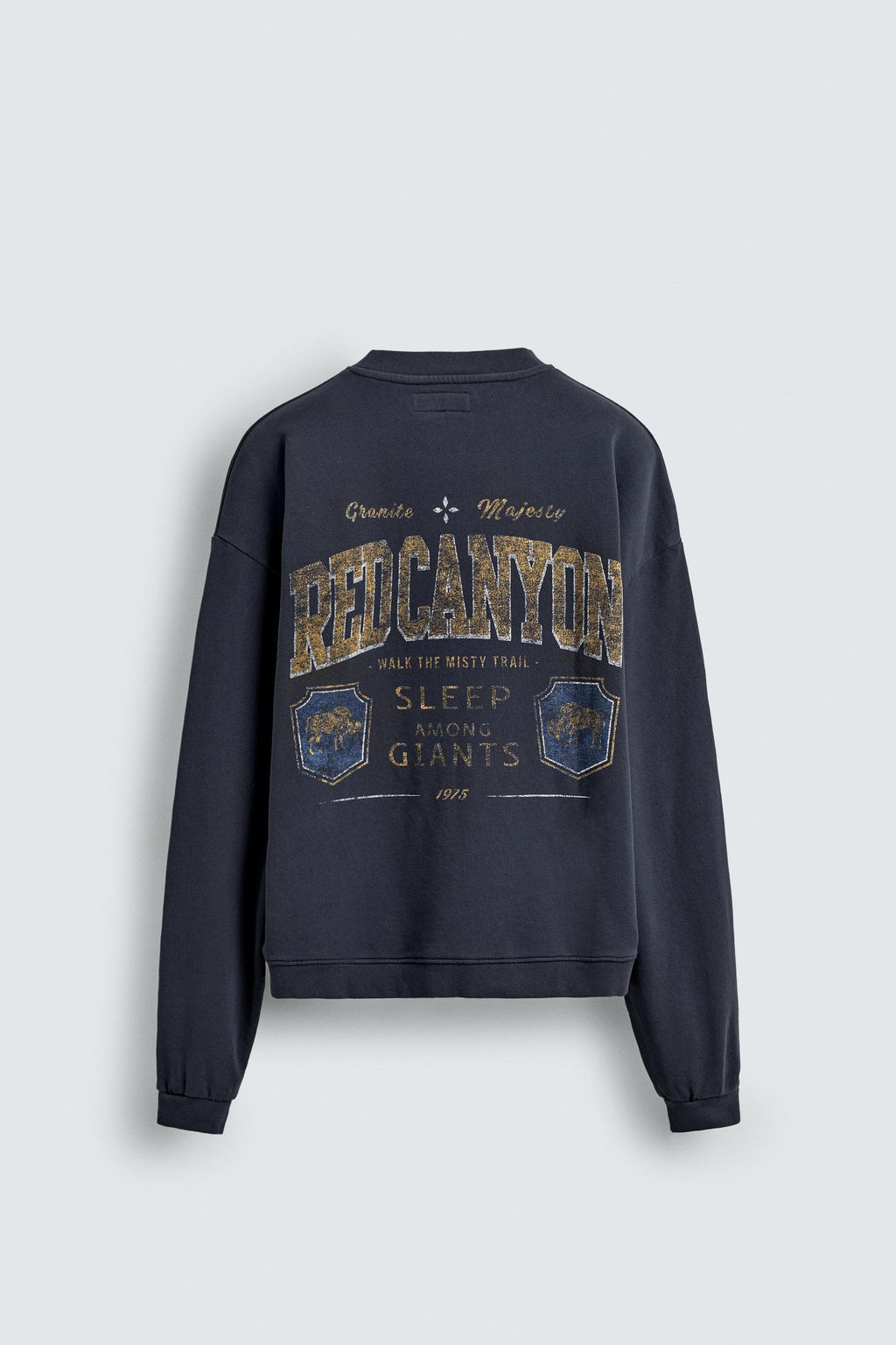 WASHED SWEATSHIRT WITH SLOGAN PRINT