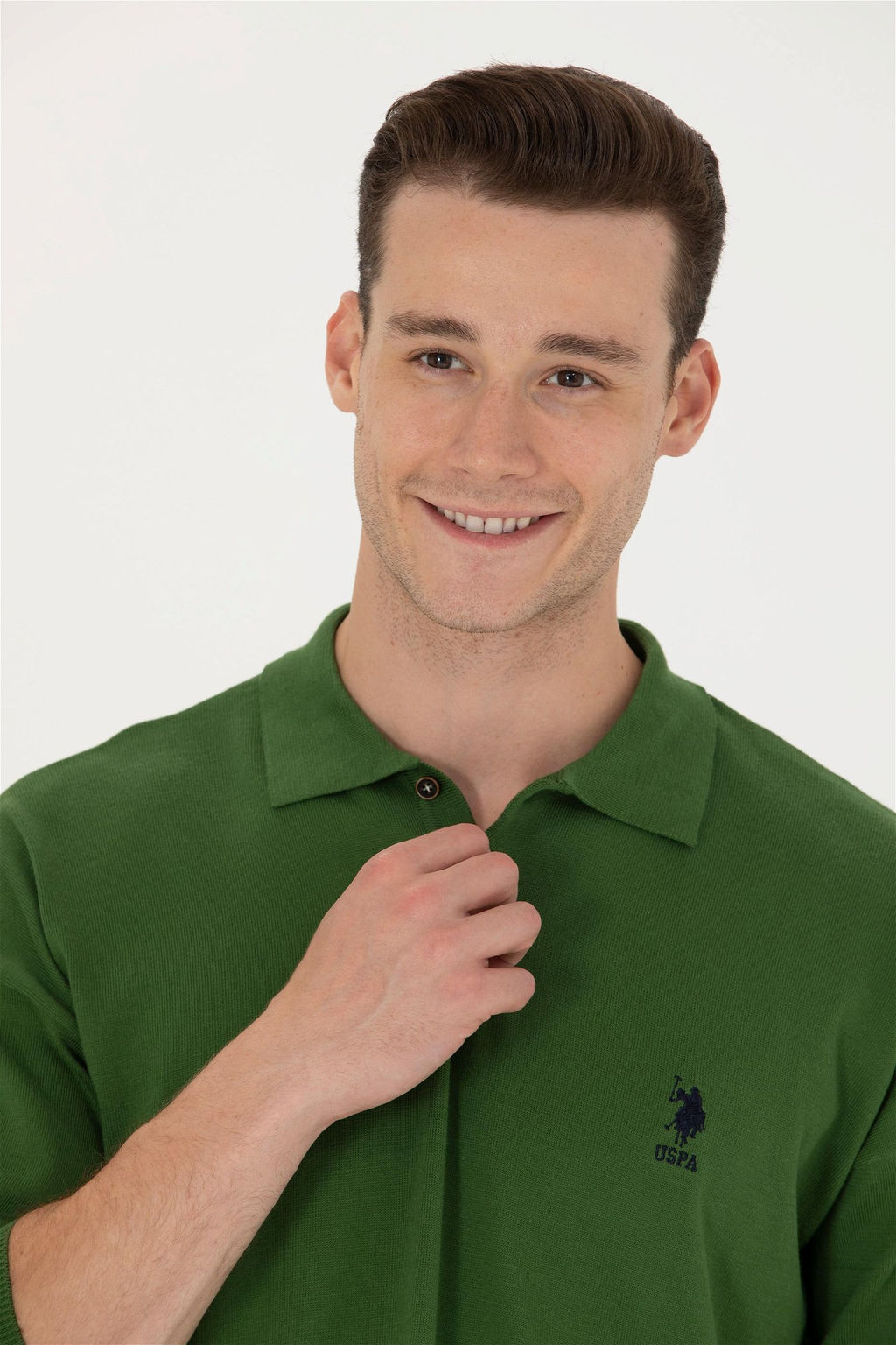 U. S. Polo Assn Мужской зеленый базовый свитер - U.s. polo assn фото 2